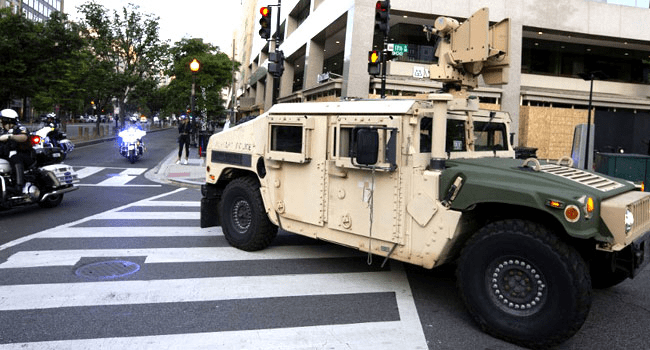 DC violent protests, The US military in action