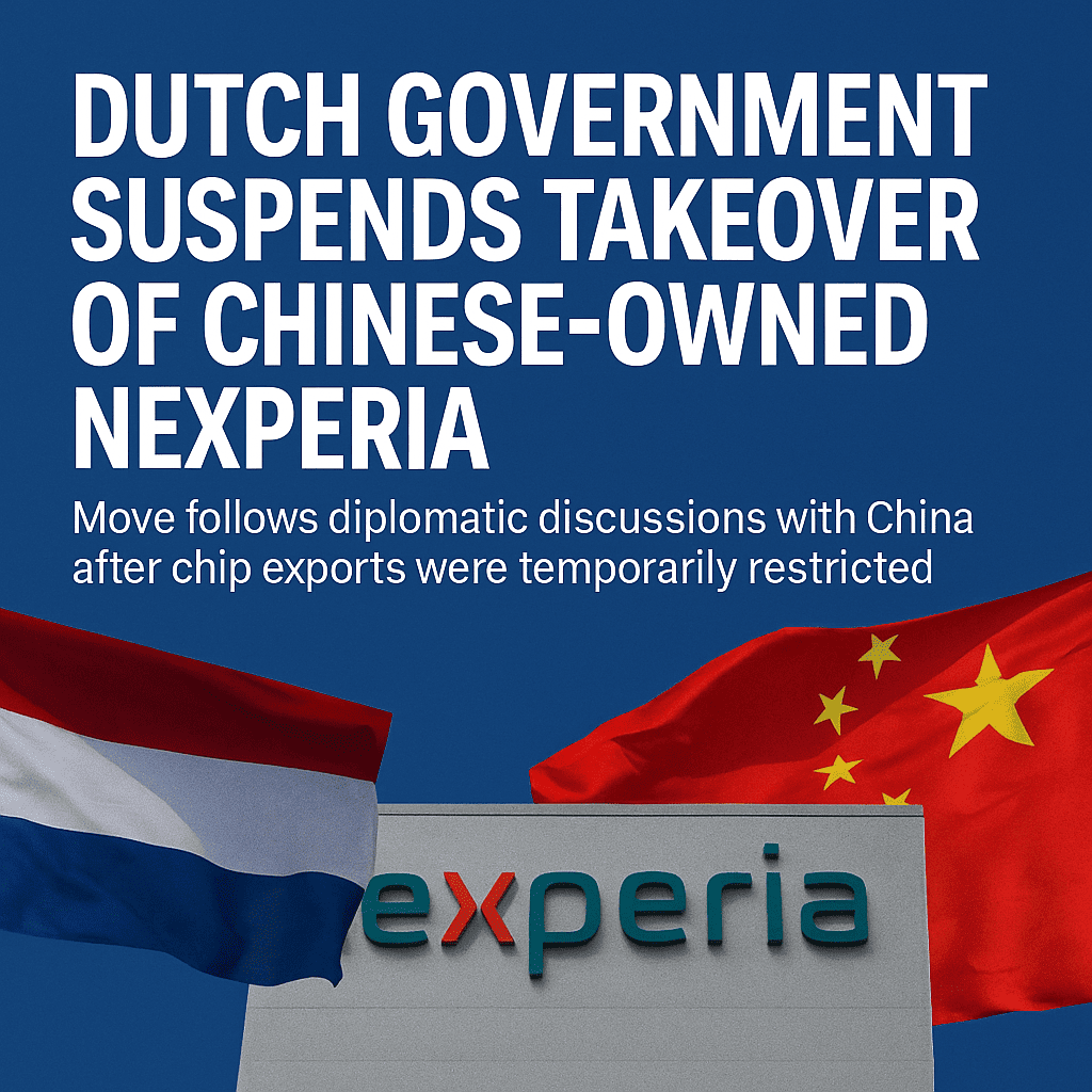 Dutch Government Suspends Takeover of Chinese-Owned Nexperia