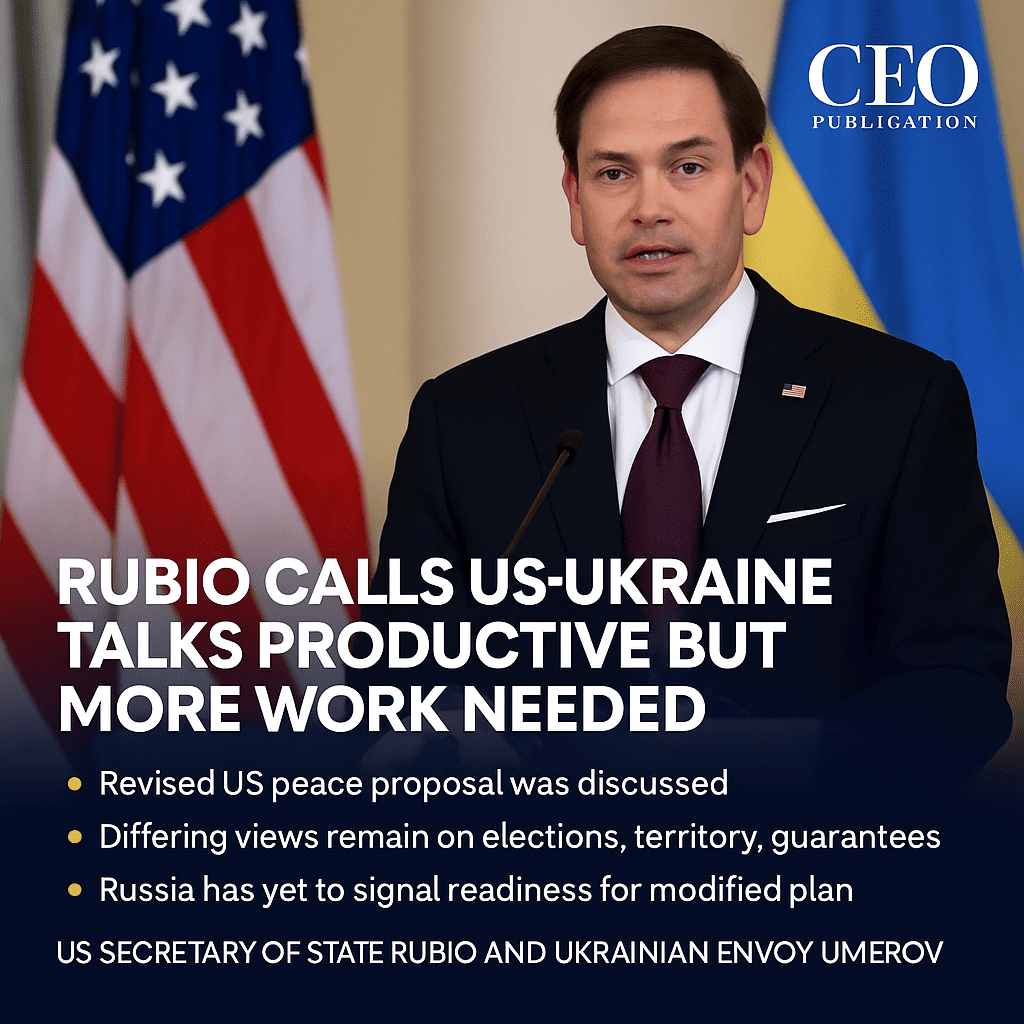 Rubio calls US-Ukraine talks productive but more work needed