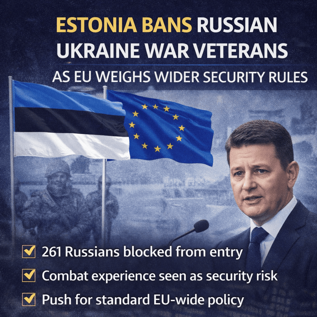 Estonia bans Russian Ukraine war veterans