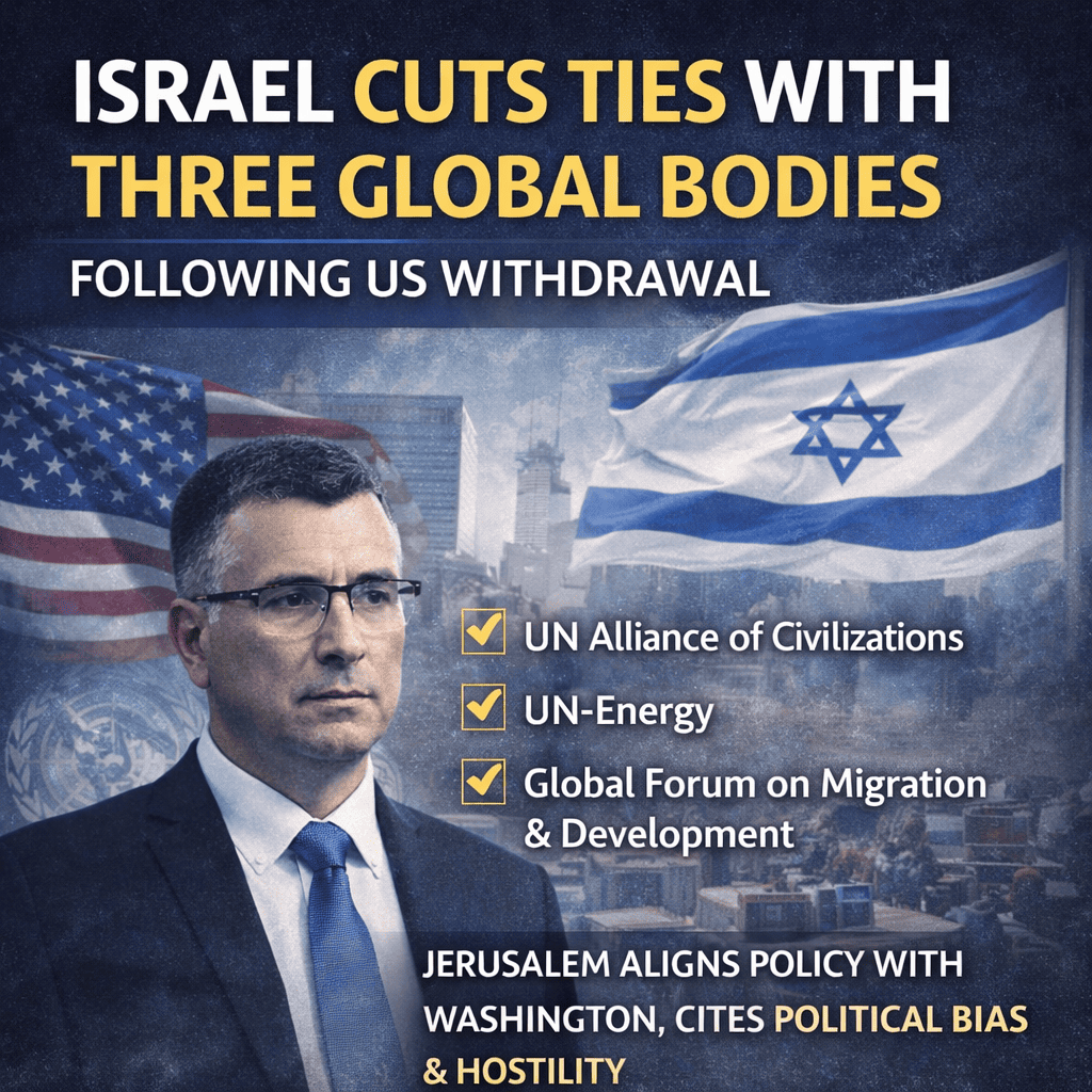Israel cuts ties with three global bodies