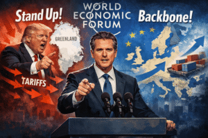 Newsom urges Europe to punch back at Trump